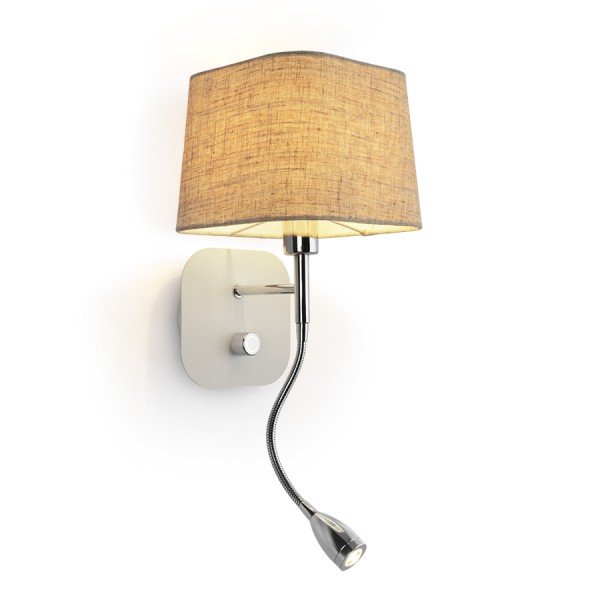 PERTH nástěnná s LED bodovkou béžová/bílá chrom 230V E14 LED 15+3W 30° 3000K - RED - DESIGN RENDL