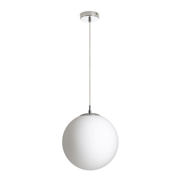 LUNA 30 závěsná opálové sklo/chrom 230V LED E27 15W - RED - DESIGN RENDL