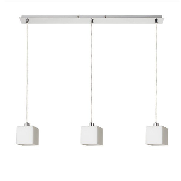 DADOS III 80 závěsná opálové sklo/matný nikl 230V E27 3x11W - RED - DESIGN RENDL