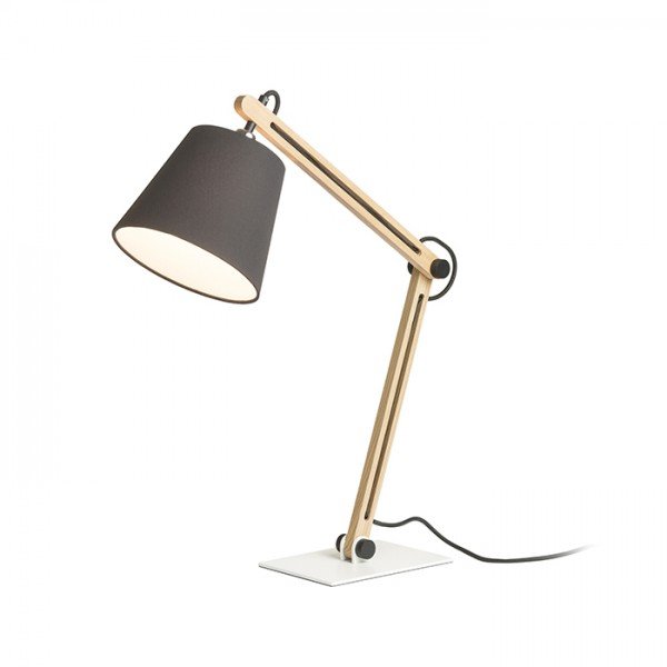 NIZZA stolní Polycotton černá/dřevo 230V E14 7W - RED - DESIGN RENDL