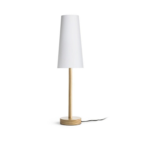 MAUI/CONNY 15/30 stolní Polycotton bílá/dřevo 230V E27 7W - RED - DESIGN RENDL