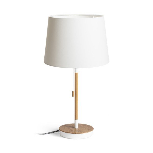 KEITH/AMBITUS 30 stolní s USB Polycotton bílá/buk 230V E27 11W - RED - DESIGN RENDL