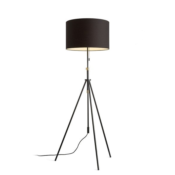 LUTON/RON 55 stojanová Polycotton černá/černá/kov 230V E27 11W - RED - DESIGN RENDL