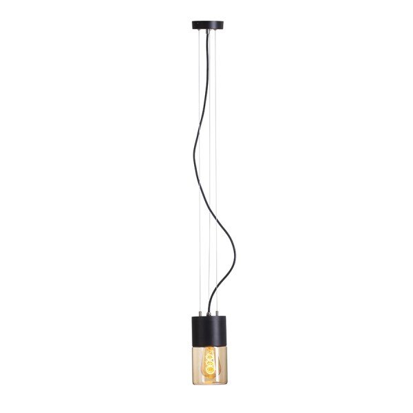QUINN závěsná černá jantarové sklo 230V E27 11W IP54 - RED - DESIGN RENDL