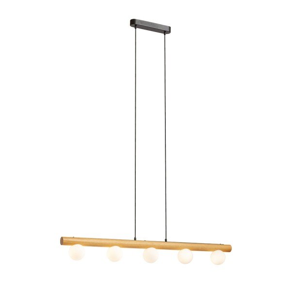 NOCTIS závěsná dřevo/opálové sklo 230V G9 5x7W - RED - DESIGN RENDL