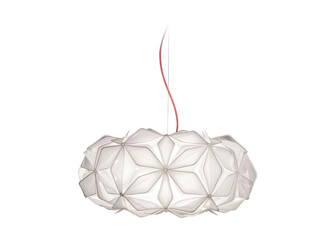 Levně Slamp Závěsné svítidlo C'EST LA VIE, MEDIUM, pr. 53cm, 2xE27 Barva: Bílá, Barva kabelu: červená