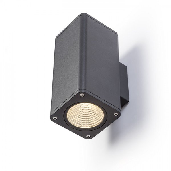 MIZZI SQ II nástěnná antracitová 230V LED 2x12W IP54 3000K - RED - DESIGN RENDL