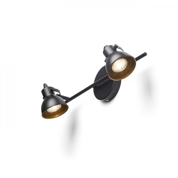 ROSITA II nástěnná černá/zlatá 230V LED GU10 2x9W - RED - DESIGN RENDL