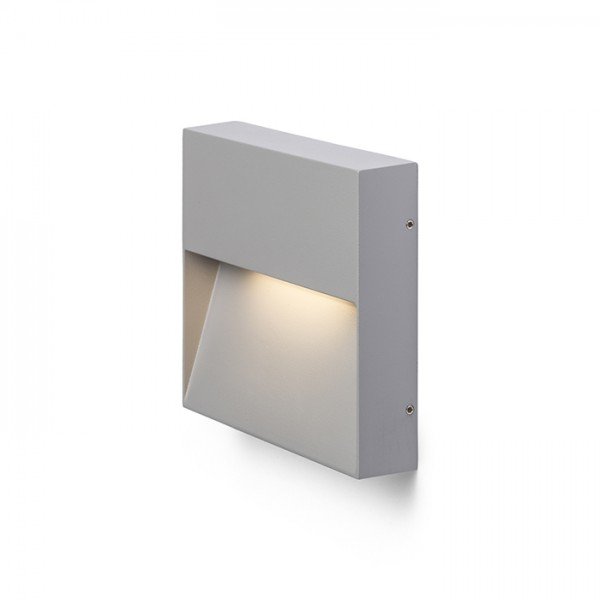 AQILA SQ nástěnná šedá 230V LED 6W IP54 3000K - RED - DESIGN RENDL