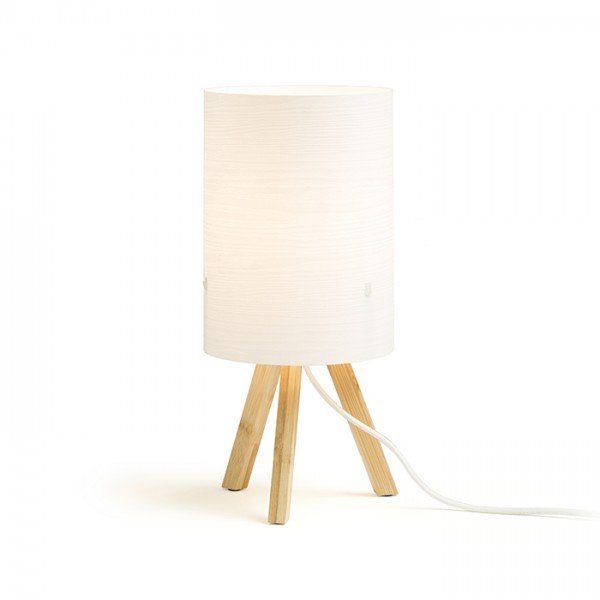 RUMBA stolní bílé PVC/dřevo 230V E14 11W - RED - DESIGN RENDL