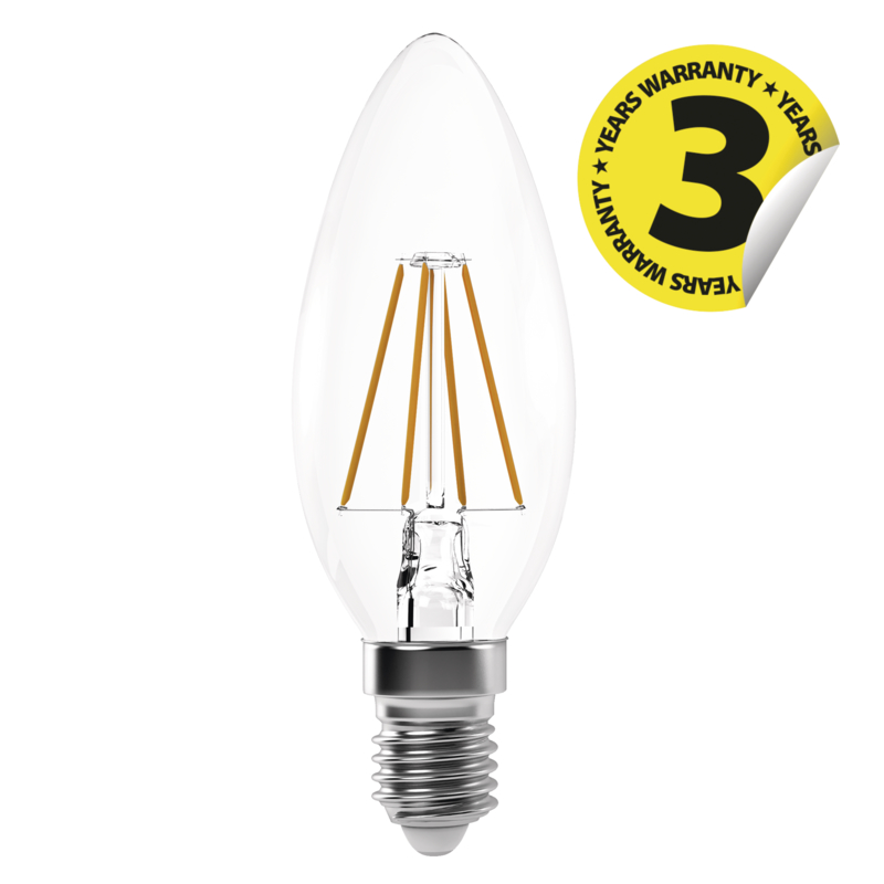 Levně Emos lighting LED žárovka Filament Candle 3,4W E14 teplá bílá