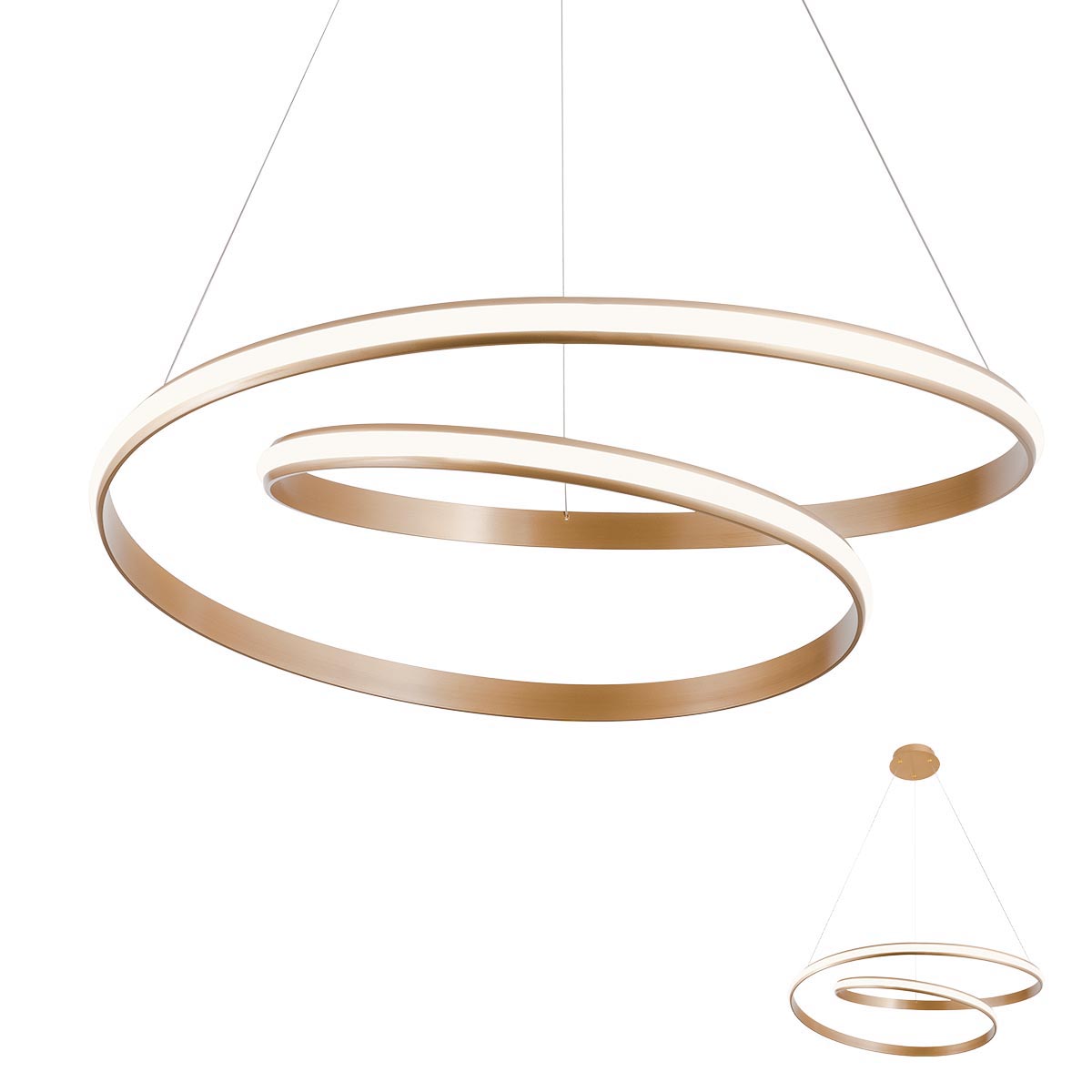 Redo Závěsné LED svítidlo Torsion ø 550 mm, 3000K Barva: Bronz