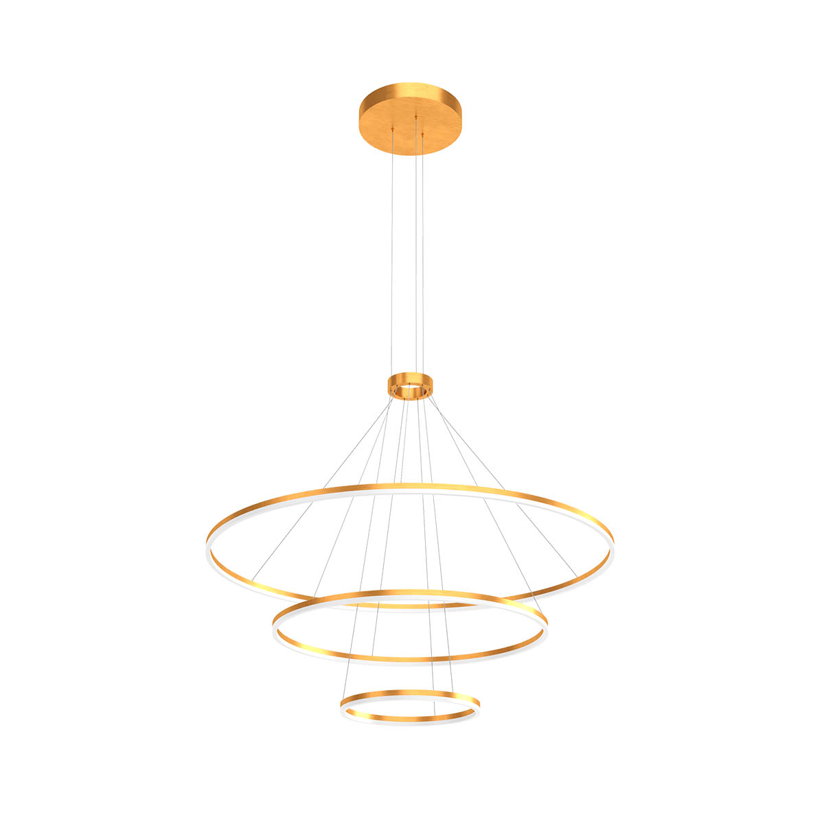 Redo Závěsné LED svítidlo ORBIT ø150/100/60 cm, 3000k, 3 kruhy Barva: Bronzová, Stmívání, řízení: TRIAC