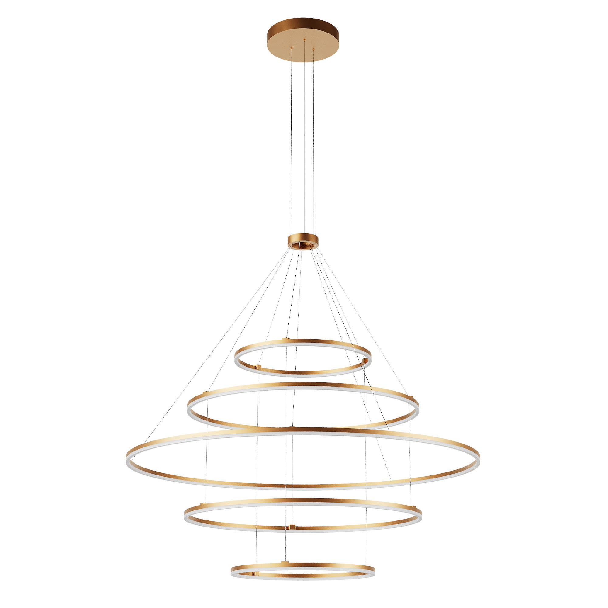 Redo Závěsné LED svítidlo ORBIT ø60/ø100/ø150/ø100/ø60 cm, 5 kruhů Barva: Bronzová, Stmívání, řízení: TRIAC