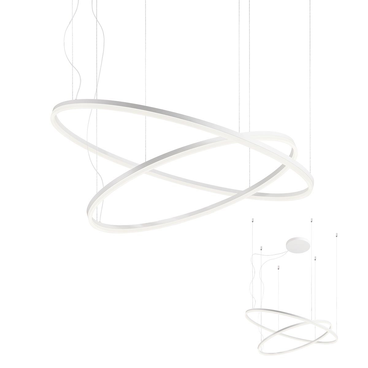 Redo Závěsné LED svítidlo ORBIT ø100/ø60 cm, 4000K, 2 kruhy Barva: Bílá, Stmívání, řízení: DALI