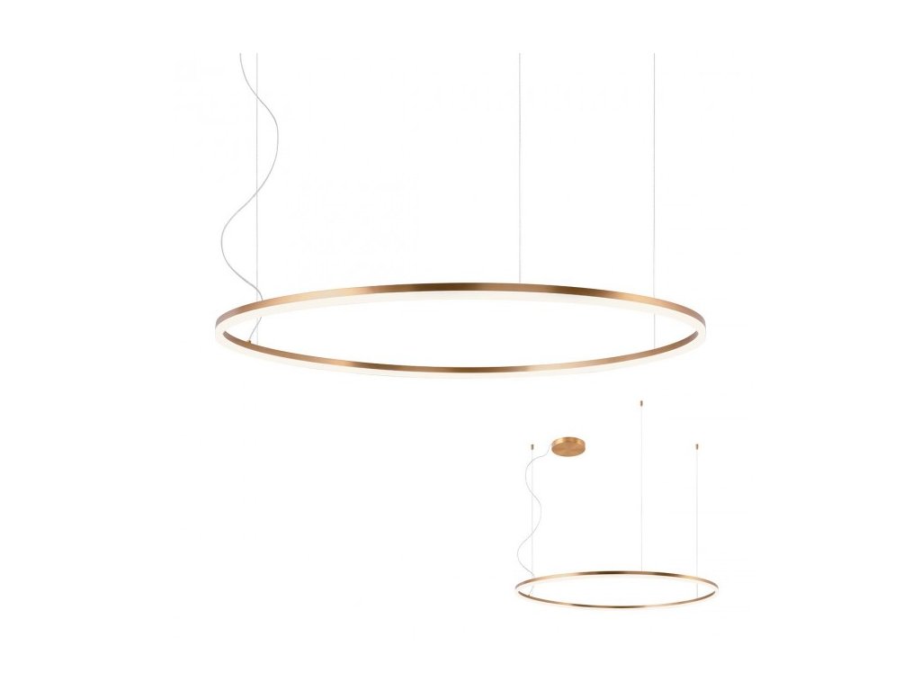 Redo Závěsné LED svítidlo ORBIT ø 120 cm, 3000K Barva: Bronzová, Stmívání, řízení: DALI