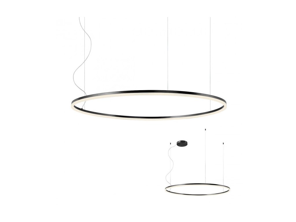Redo Závěsné LED svítidlo ORBIT ø 120 cm, 4000K Barva: Černá, Stmívání, řízení: DALI