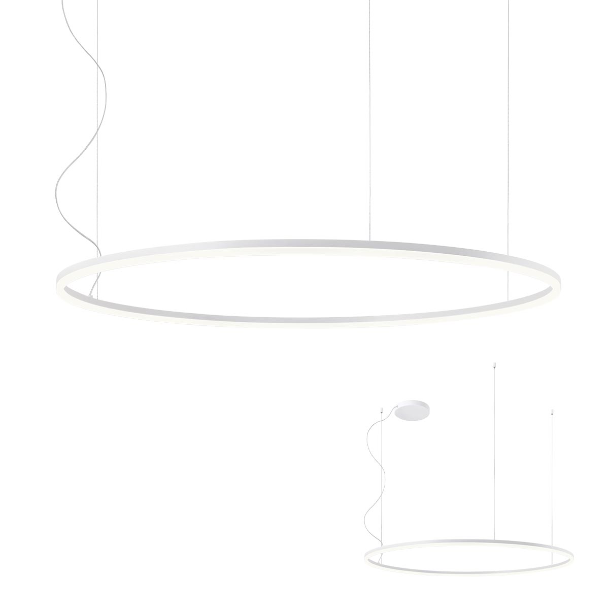 Redo Závěsné LED svítidlo ORBIT ø 150 cm, 4000K Barva: Bílá, Stmívání, řízení: TRIAC