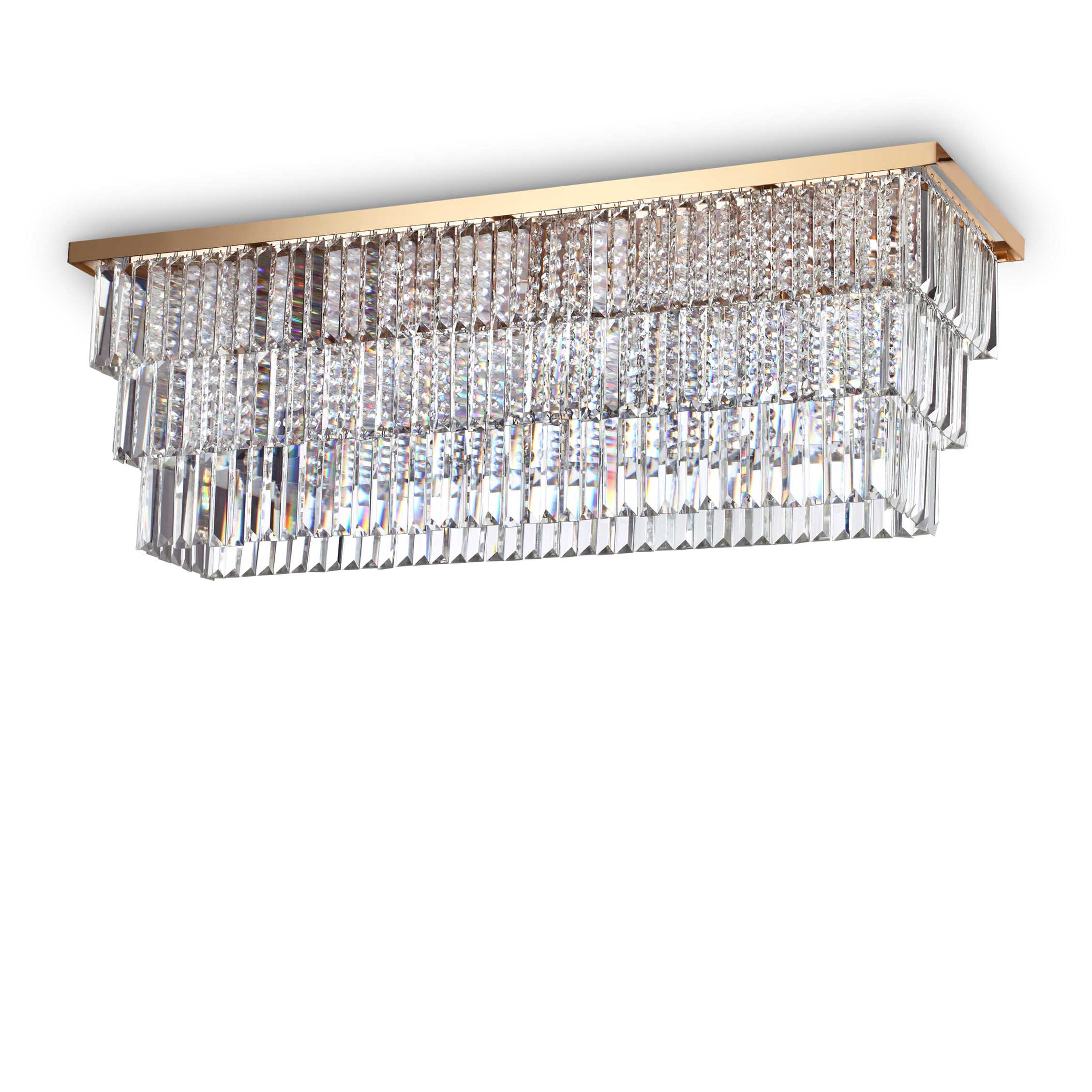 Ideal Lux Stropní svítidlo MARTINEZ PL8, d. 103 cm Barva: Mosaz