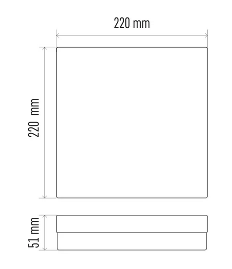 Levně Emos lighting LED přisazené svítidlo TORI, ø 220 mm/d. 220 mm, 15W Teplota světla: 4000K - denní bílá, Tvar: Čtveraté