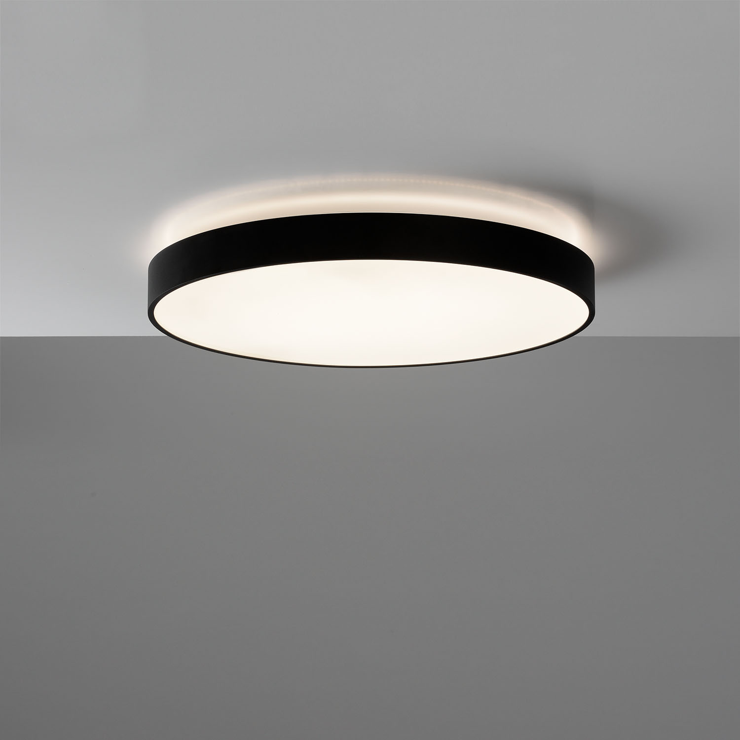 ACB Iluminacion Stropní LED svítidlo LISBOA ø 60 cm, 60W + 8W, CRI90 Teplota světla: 3000K, Barva materiálu: černá, Stmívání: ON/OFF