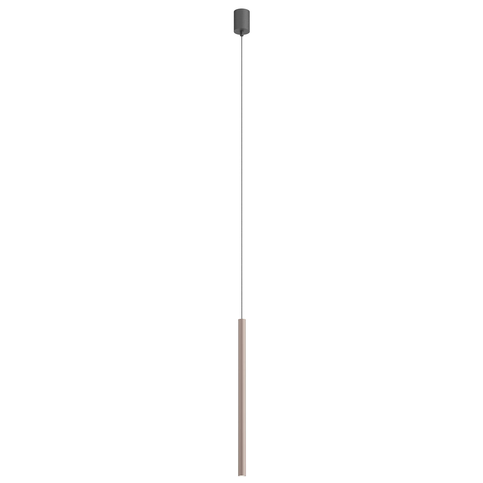 Redo Závěsné LED svítidlo KANJI ø 2,5 cm, v. 55 cm Barva: Stříbrná káva, Teplota světla: 3000K