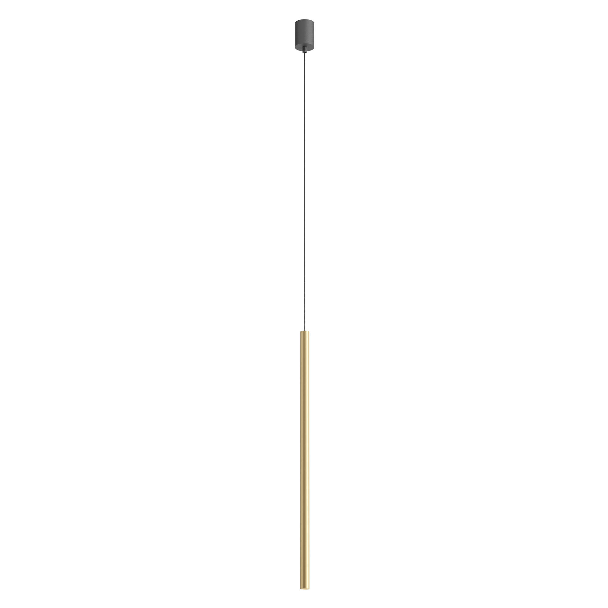 Redo Závěsné LED svítidlo KANJI ø 2,5 cm, v. 75 cm Barva: Matná zlatá, Teplota světla: 3000K