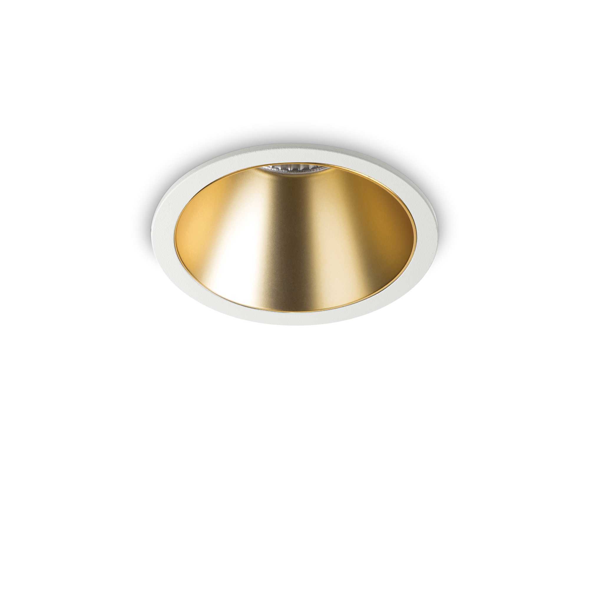 Ideal Lux Stropní vestavné bodové svítidlo LED GAME ROUND Barva: Bílá, Teplota světla: 3000K, Barva materiálu: Zlatá
