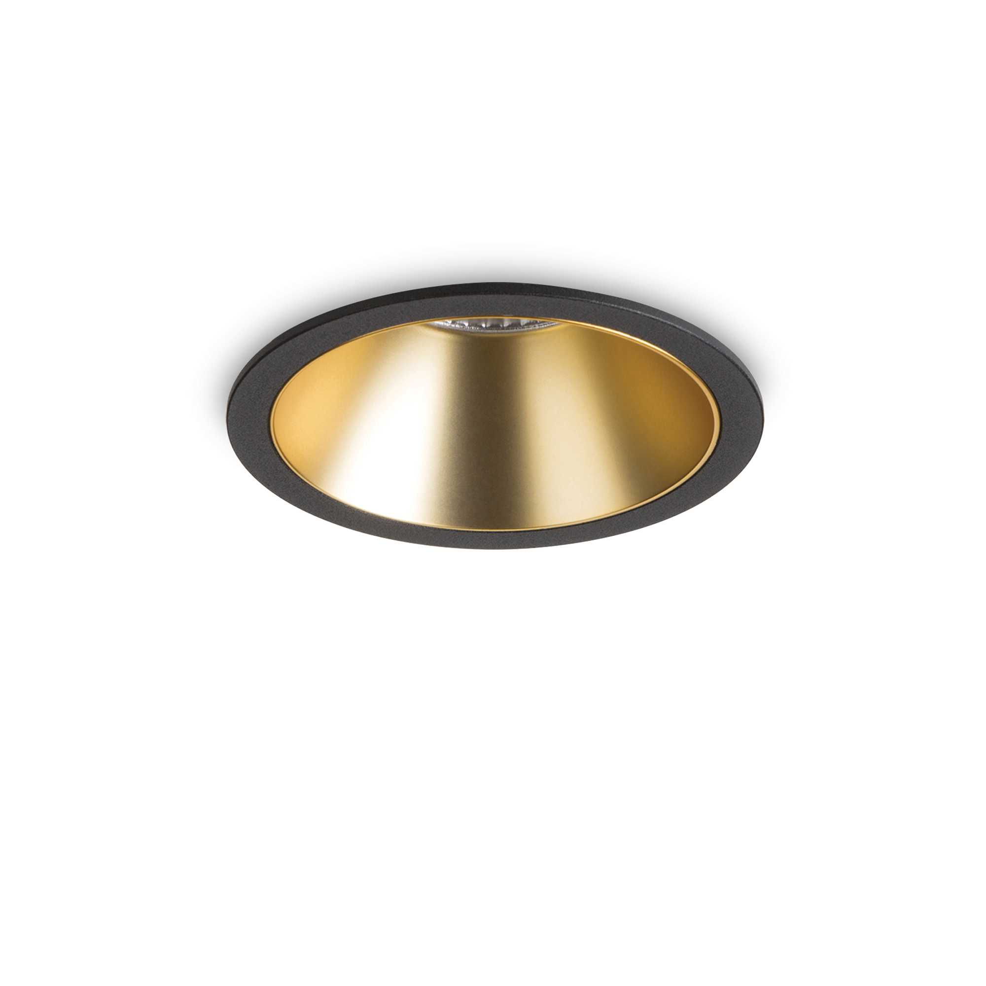Ideal Lux Stropní vestavné bodové svítidlo LED GAME ROUND Barva: Černá, Teplota světla: 3000K, Barva materiálu: Zlatá