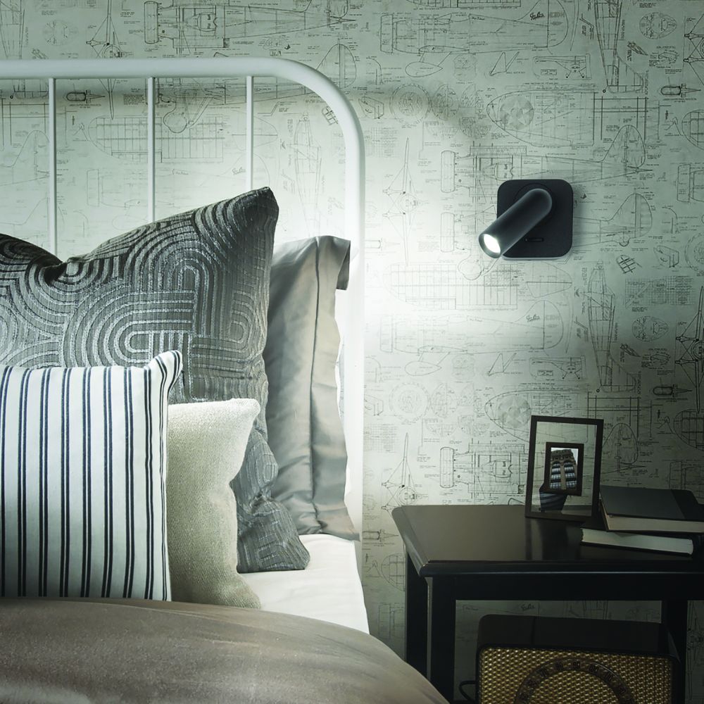 Ideal Lux Nástěnné LED svítidlo Bean square ap Barva: Černá