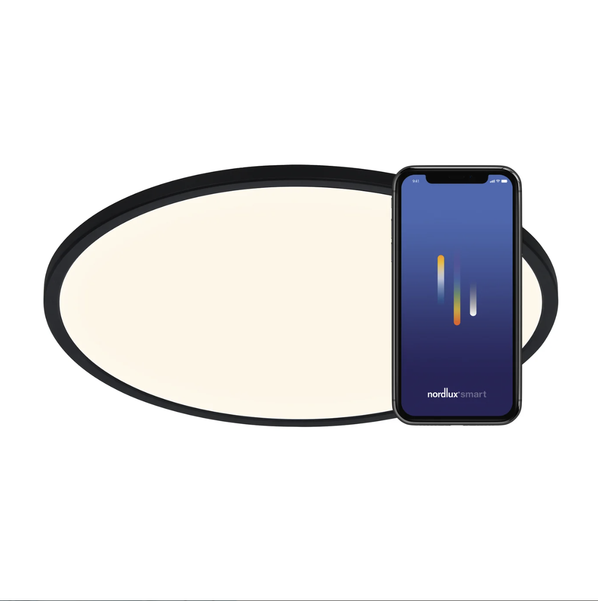 Stropní svítidlo Nordlux Oja, Ø 29,4-60 cm SMART light Barva: Černá, Průměr: Ø 60 cm