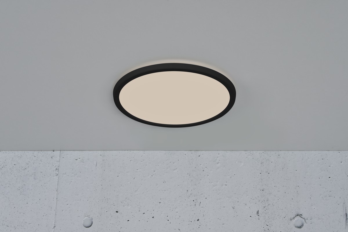 Stropní svítidlo Nordlux Oja ⌀29,4cm, DIM 3000K/4000K, IP54 Barva: Černá