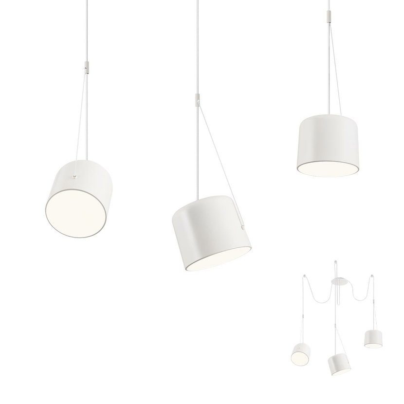 Levně Redo Závěsné svítidlo DODO, 3x Ø 16cm, kabel 3m Barva: Bílá