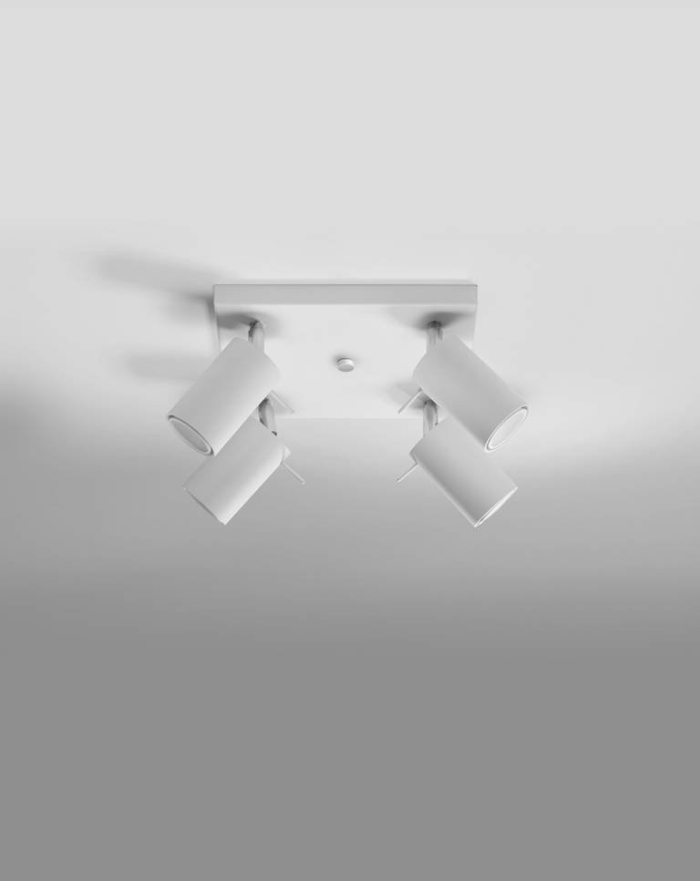 Levně Sollux Stropní/nástěnné svítidlo RING 4 ø 8 cm, čtvercové Barva: Bílá