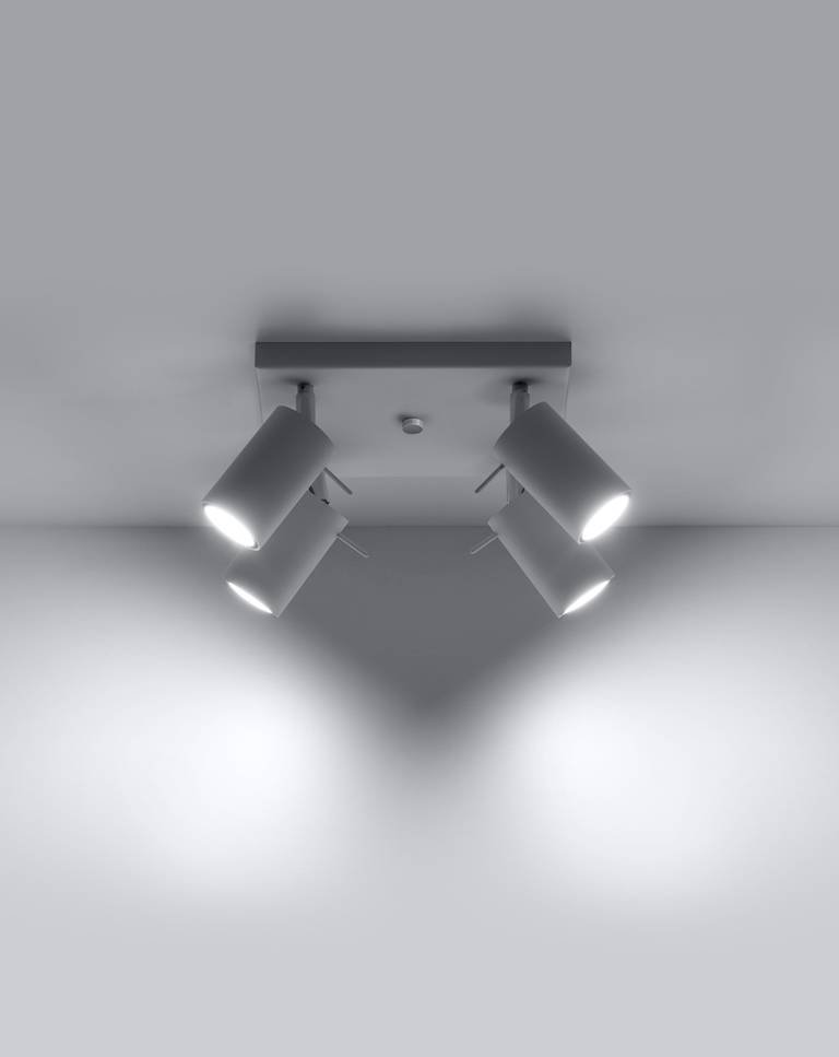 Levně Sollux Stropní/nástěnné svítidlo RING 4 ø 8 cm, čtvercové Barva: Chrom