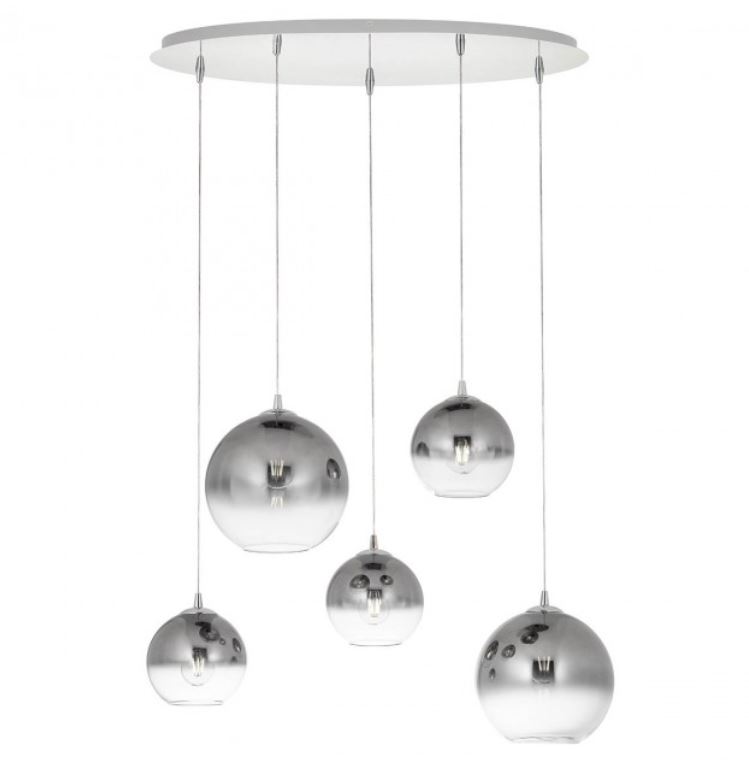 Redo Set designových závěsných svítidel Bowl Barva: Chrom