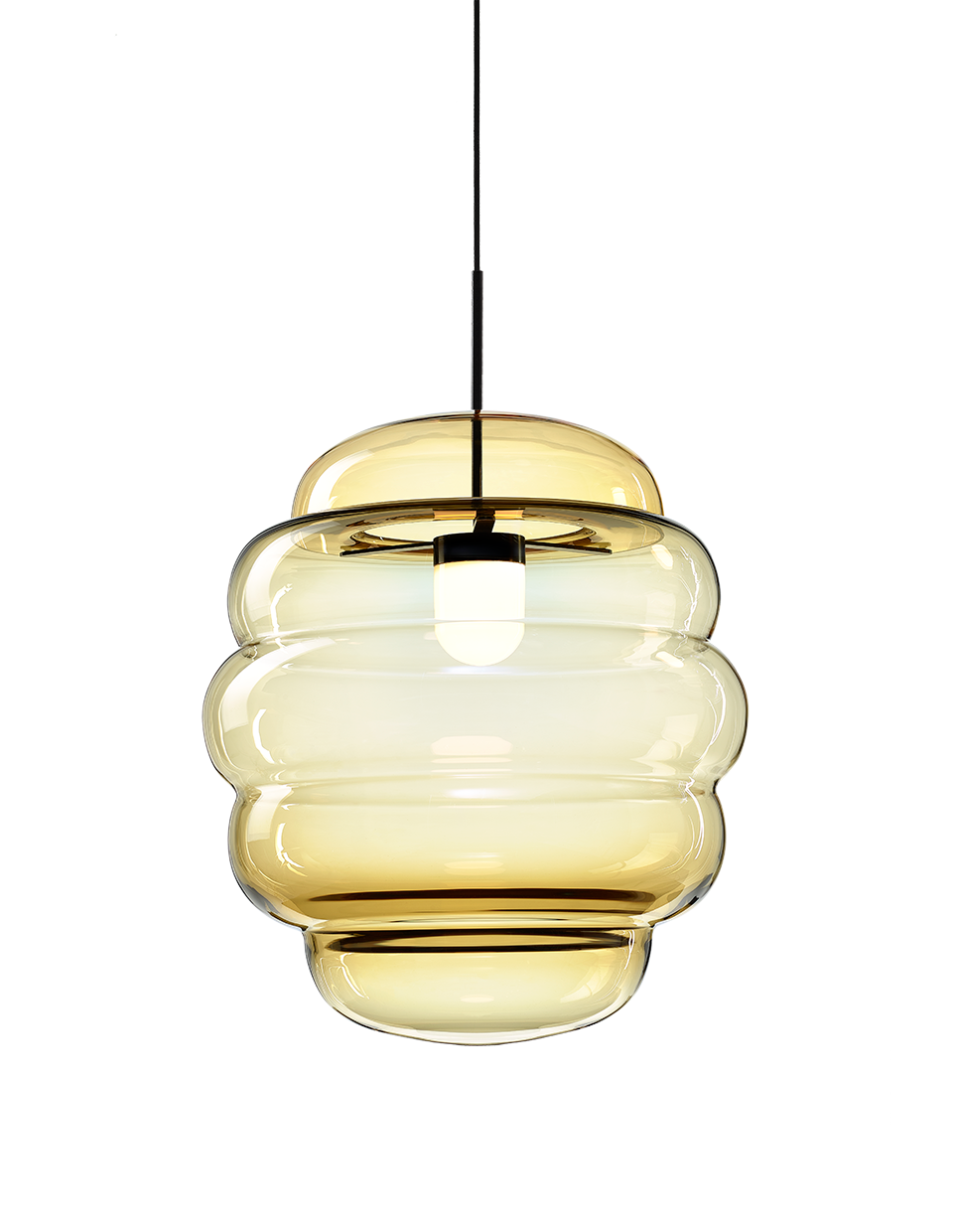 Bomma Luxusní závěsné svítidlo Blimp large, ø 60 cm s baldachýnem Stmívání, řízení: DALI, Barva skla: Amber
