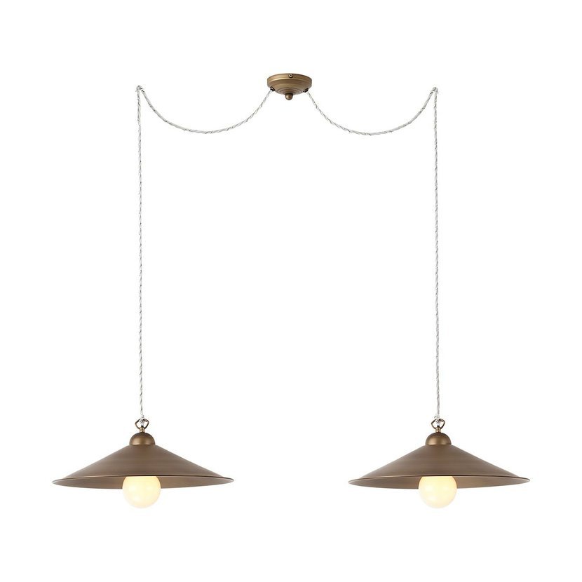 Levně Incanti Rustikální závěsné svítidlo Lea, ø 43 cm, 2 x E27 Barva: Mosaz