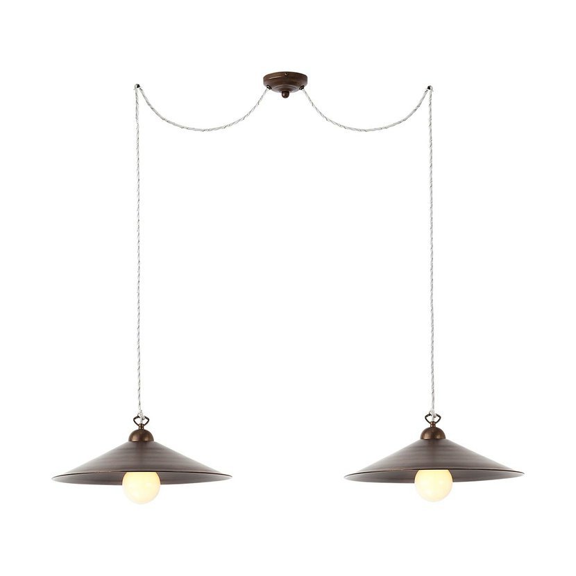 Levně Incanti Rustikální závěsné svítidlo Lea, ø 43 cm, 2 x E27 Barva: Bronz