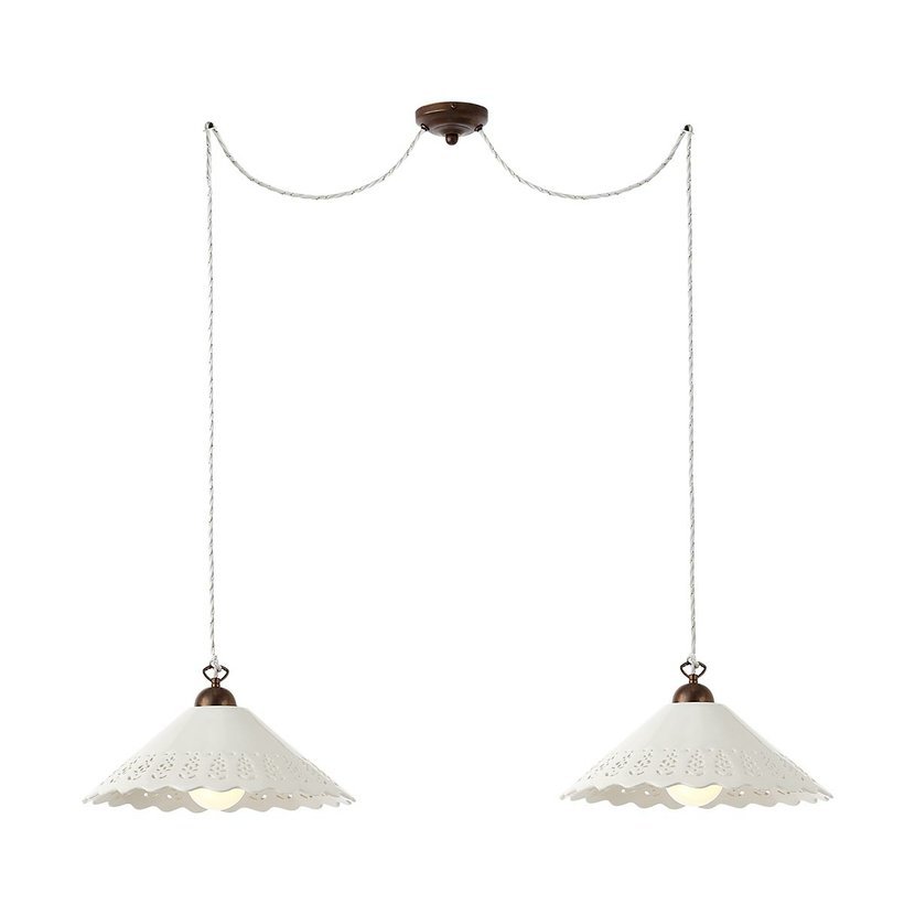 Levně Incanti Rustikální závěsné svítidlo Lea, ø 40 cm, 2 x E27 Barva: Bronz