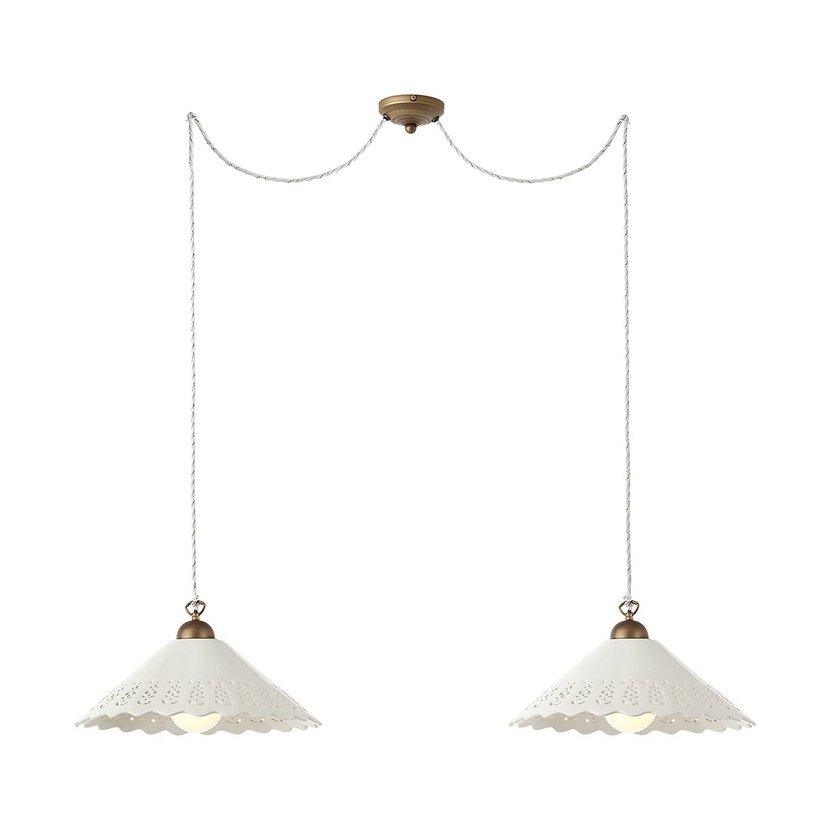 Levně Incanti Rustikální závěsné svítidlo Lea, ø 40 cm, 2 x E27 Barva: Mosaz