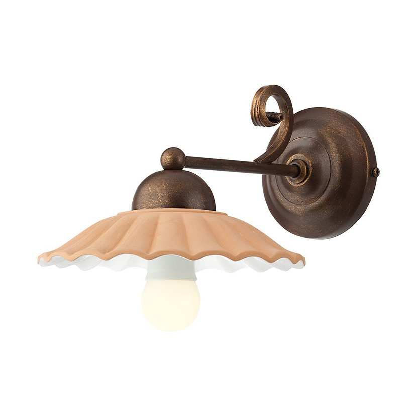 Levně Incanti Rustikální nástěnné svítidlo Lea, ø 20 cm, keramické Barva: Bronz