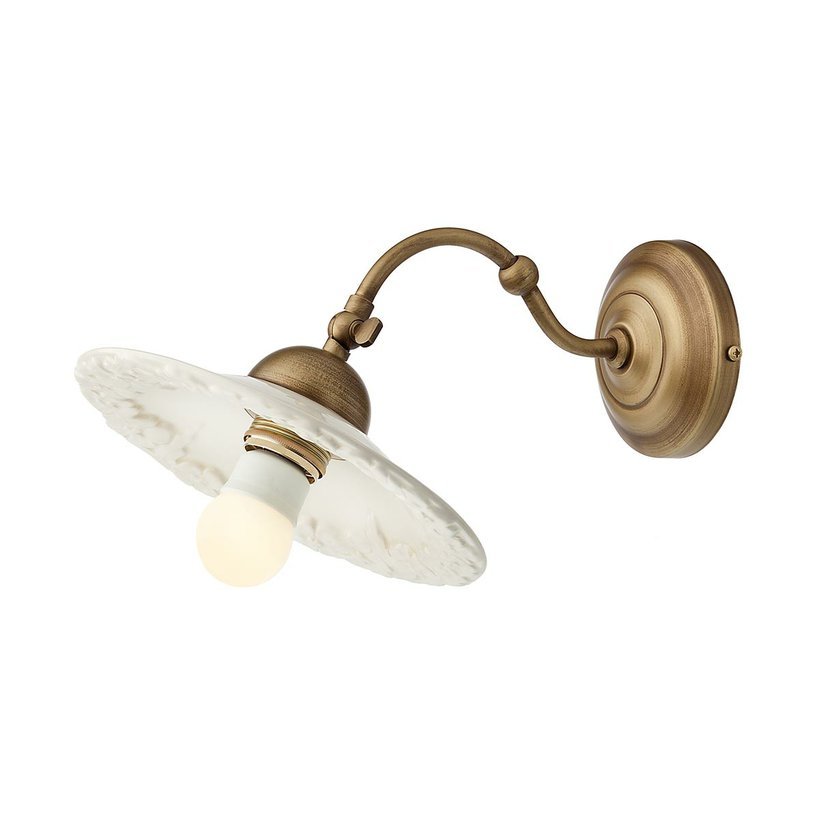 Levně Incanti Rustikální nástěnné svítidlo Lea, ø 21,5 cm, keramické Barva: Mosaz