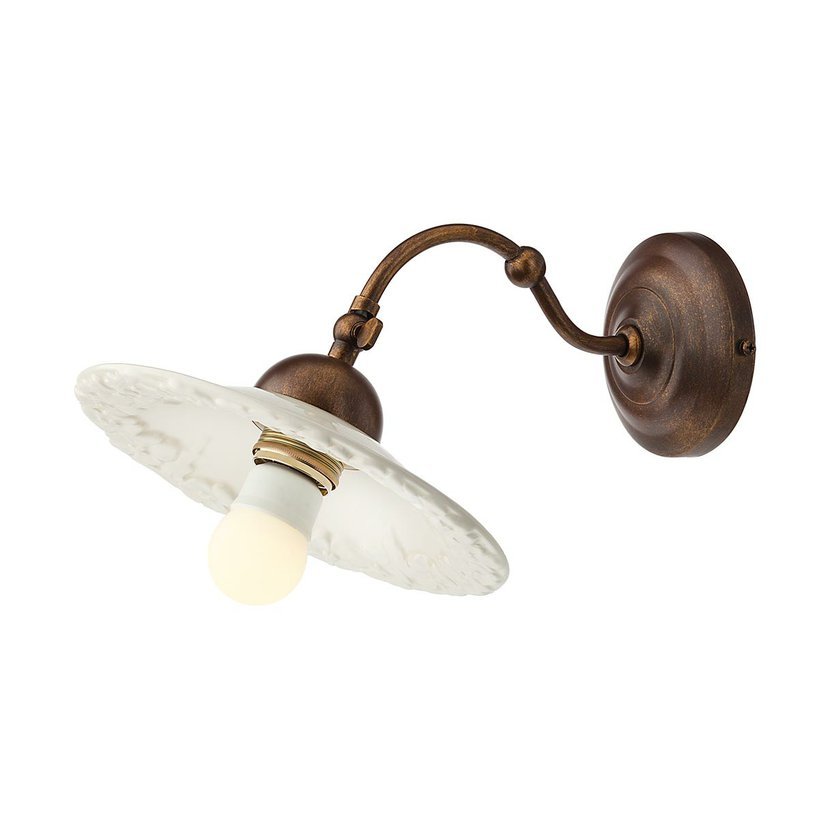 Levně Incanti Rustikální nástěnné svítidlo Lea, ø 21,5 cm, keramické Barva: Bronz
