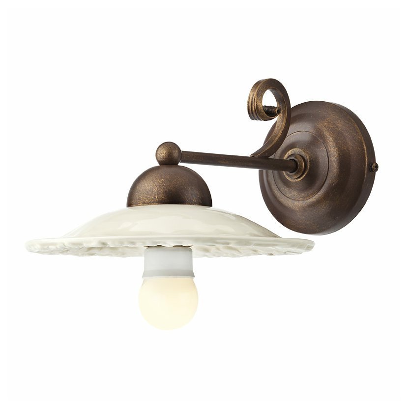 Levně Incanti Rustikální nástěnné svítidlo Lea 02, ø 21,5 cm, keramické Barva: Bronz