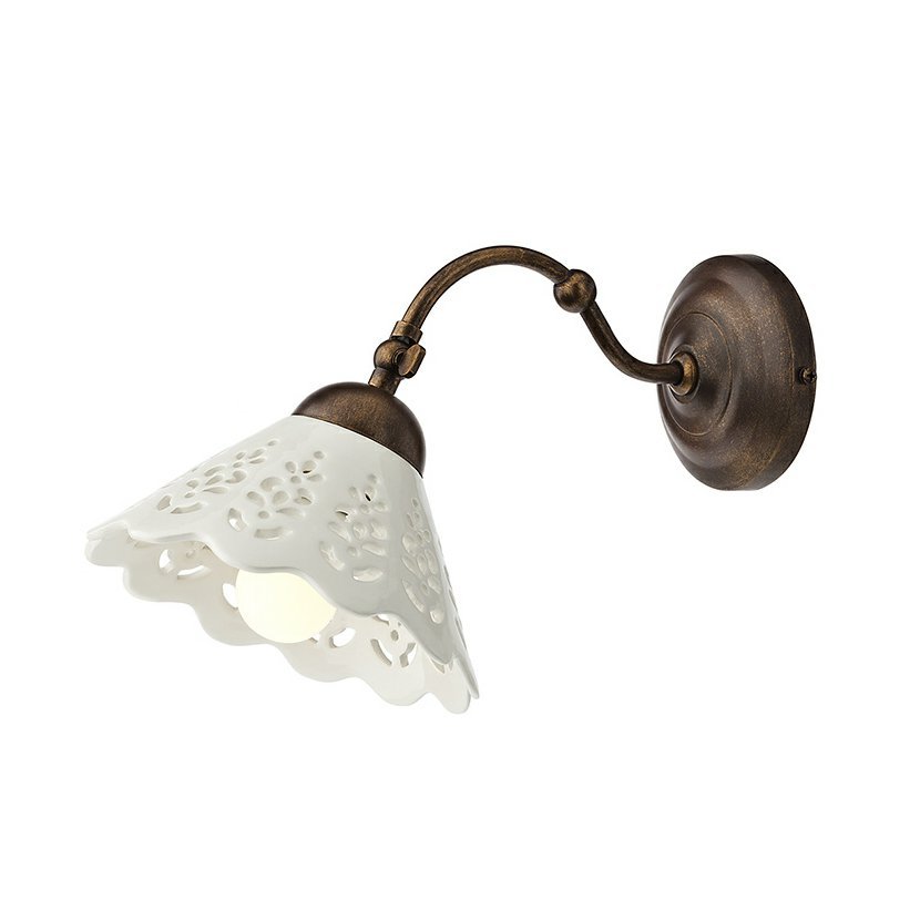 Levně Incanti Rustikální nástěnné svítidlo Lea 02, ø 18 cm, keramické Barva: Bronz