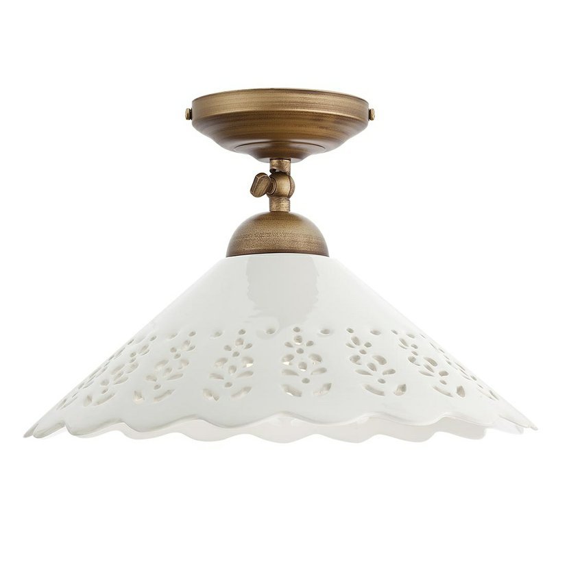 Levně Incanti Rustikální stropní svítidlo Lea, ø 31 cm, keramické Barva: Mosaz