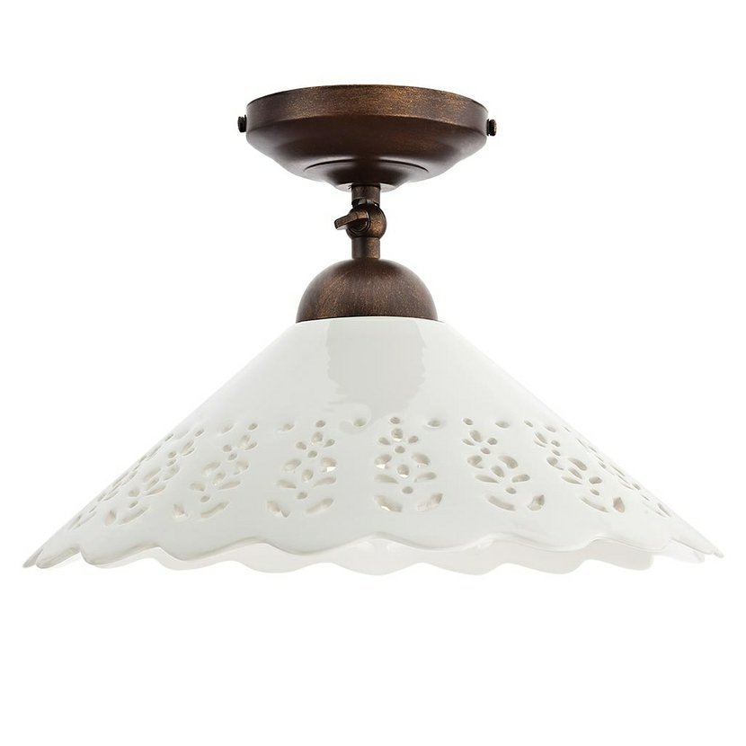 Levně Incanti Rustikální stropní svítidlo Lea, ø 31 cm, keramické Barva: Bronz