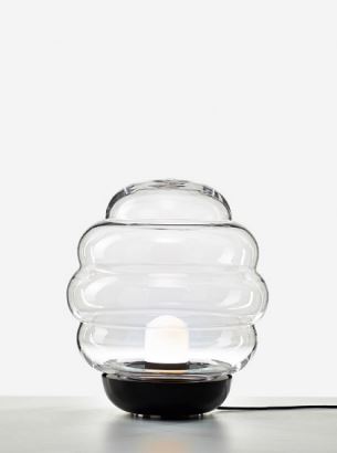 Bomma Luxusní stojací lampa Blimp large, ø 60 cm Stmívání, řízení: Casambi, Barva skla: transparentní