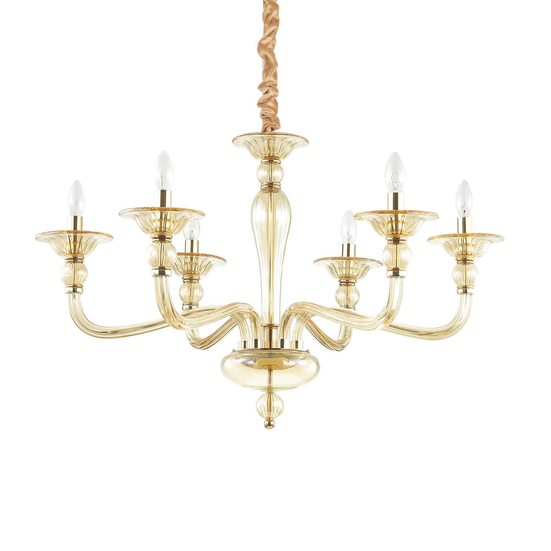 Ideal Lux Závěsné svítidlo DANIELI SP6 AMBRA